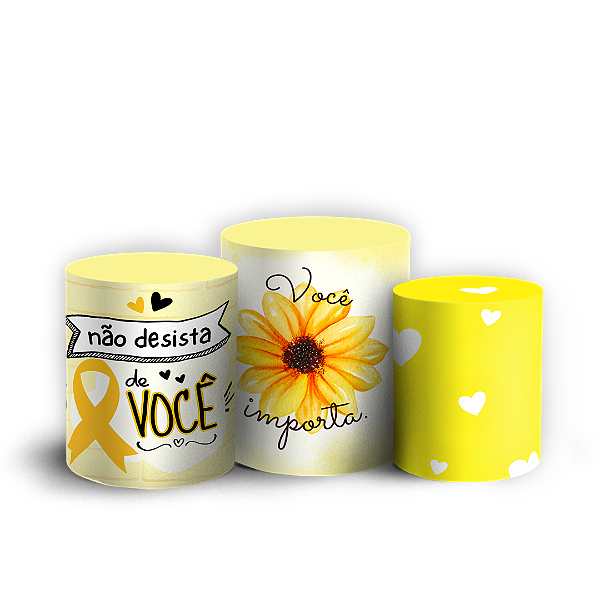 Capas Trio Cilindro Sublimado Veste Fácil - Setembro Amarelo