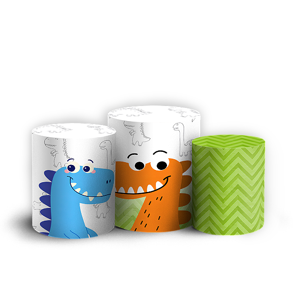 Capas Trio Cilindro Sublimado Veste Fácil - Dinossauro Baby