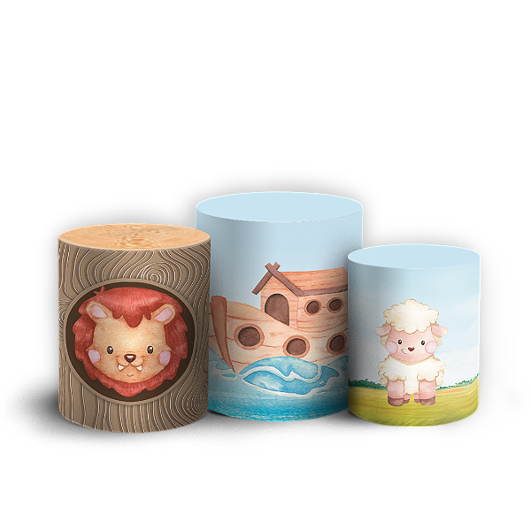 Capas Trio Cilindro Sublimado Veste Fácil - A Arca de Noé