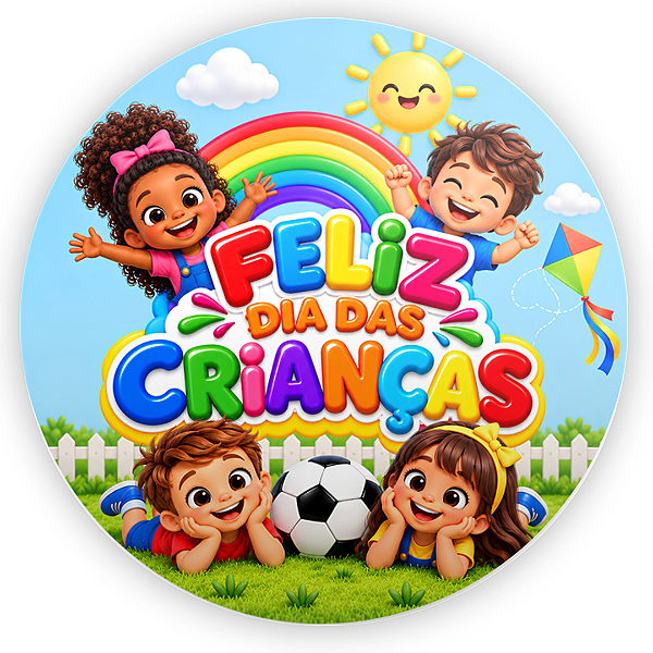 Capa Painel Redondo Sublimado - Dia das Crianças