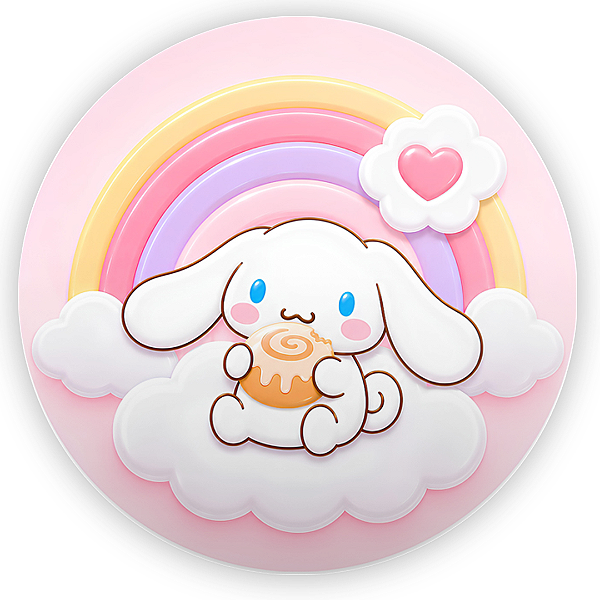 Capa Painel Redondo Sublimado - Cinnamoroll