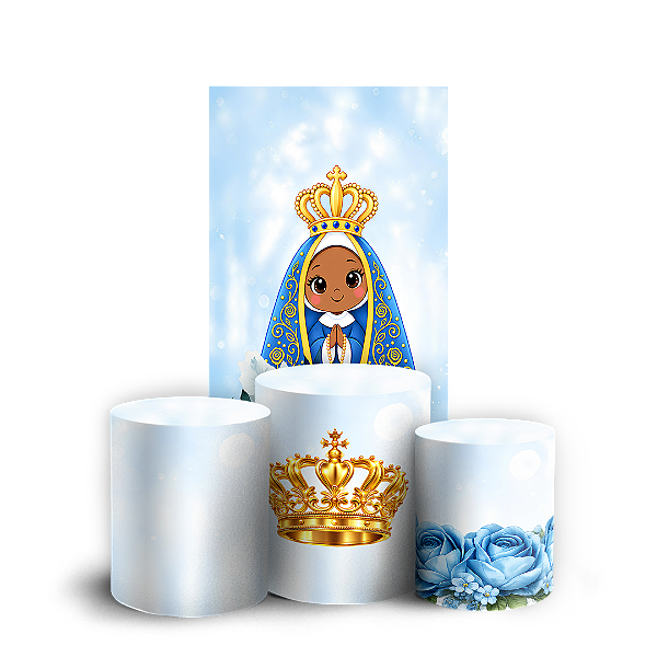 Capas Faixa Lateral e Trio Cilindro Sublimado Veste Fácil - Nossa Senhora Aparecida