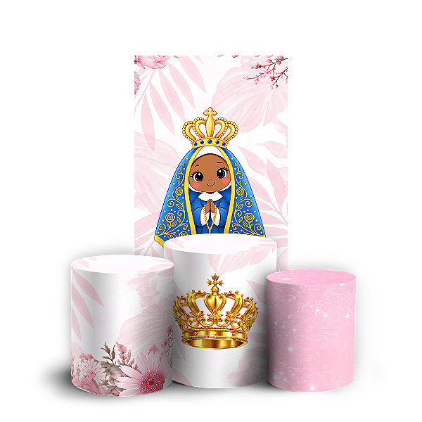 Capas Faixa Lateral e Trio Cilindro Sublimado Veste Fácil - Nossa Senhora Aparecida