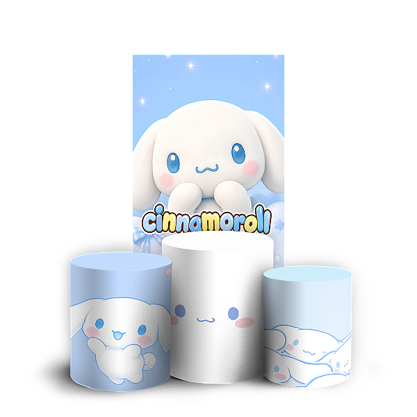 Capas Faixa Lateral e Trio Cilindro Sublimado Veste Fácil - Cinnamoroll