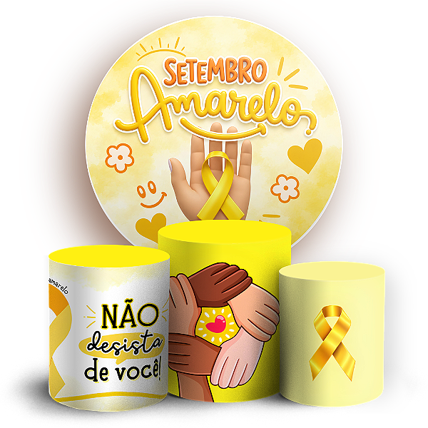 Capas Painel Redondo e Trio Cilindro Sublimado - Setembro Amarelo