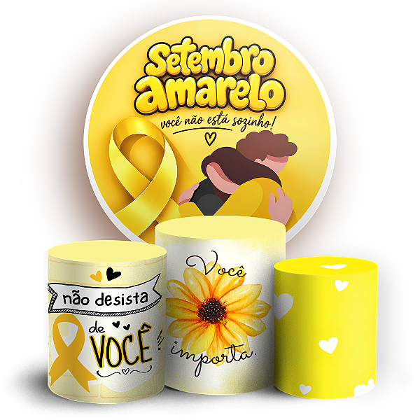 Capas Painel Redondo e Trio Cilindro Sublimado - Setembro Amarelo