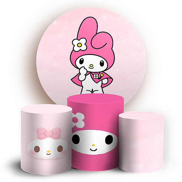 Capas Painel Redondo e Trio Cilindro Sublimado - My Melody
