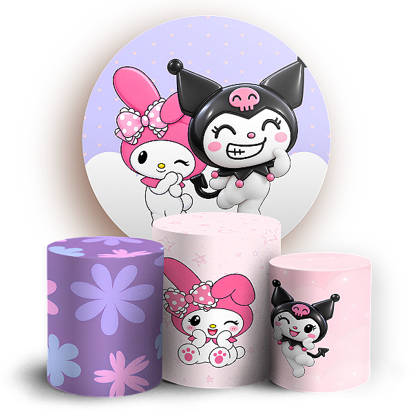 Capas Painel Redondo e Trio Cilindro Sublimado - My Melody