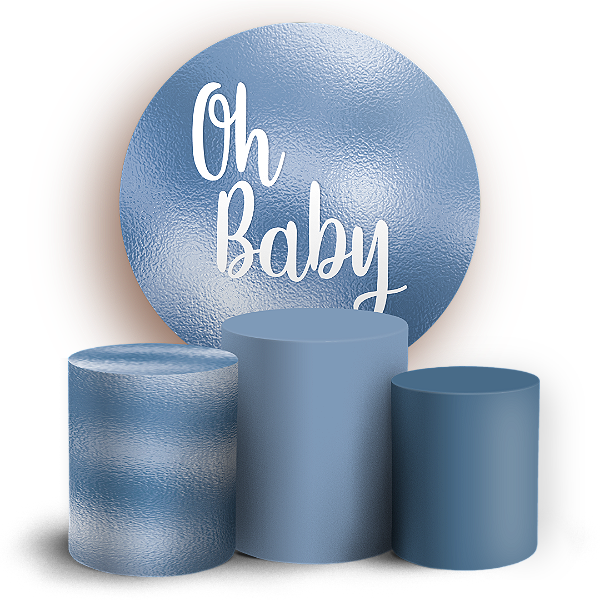 Capas Painel Redondo e Trio Cilindro Sublimado - Oh Baby