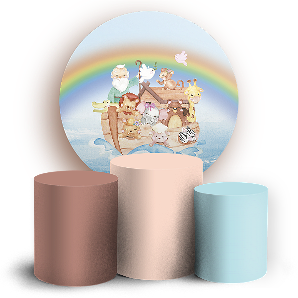 Capas Painel Redondo e Trio Cilindro Sublimado - A Arca de Noé