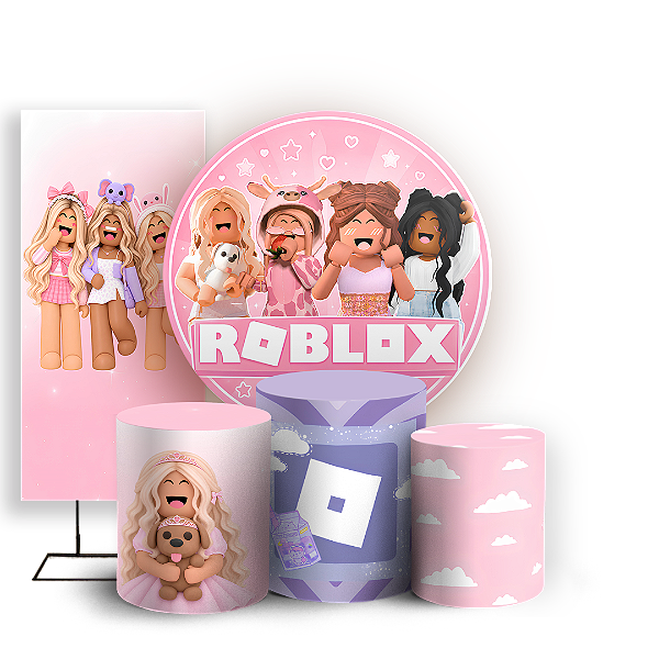 Capas Painel Redondo Trio Cilindro e Faixa Lateral Sublimado - Roblox