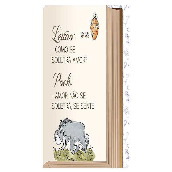 Capa Faixa Lateral Sublimado - Livro Ursinho Pooh
