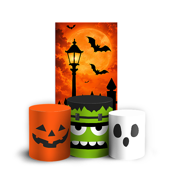 Capas Faixa Lateral e Trio Cilindro Sublimado Veste Fácil - Halloween