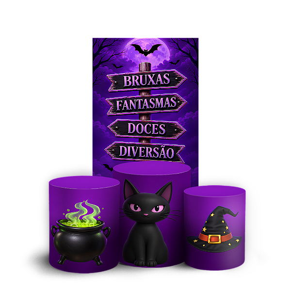 Capas Faixa Lateral e Trio Cilindro Sublimado Veste Fácil - Halloween