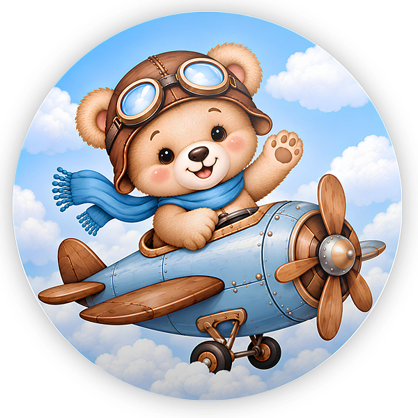 Capa Mini Painel Sublimado - Ursinho Aviador