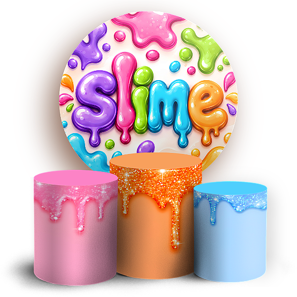 Capas Painel Redondo e Trio Cilindro Sublimado - Slime