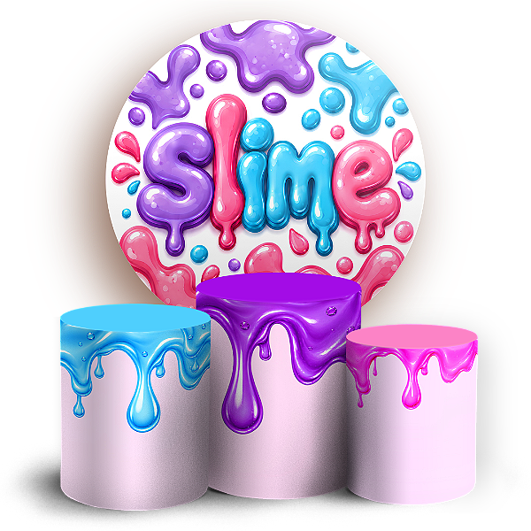 Capas Painel Redondo e Trio Cilindro Sublimado - Slime