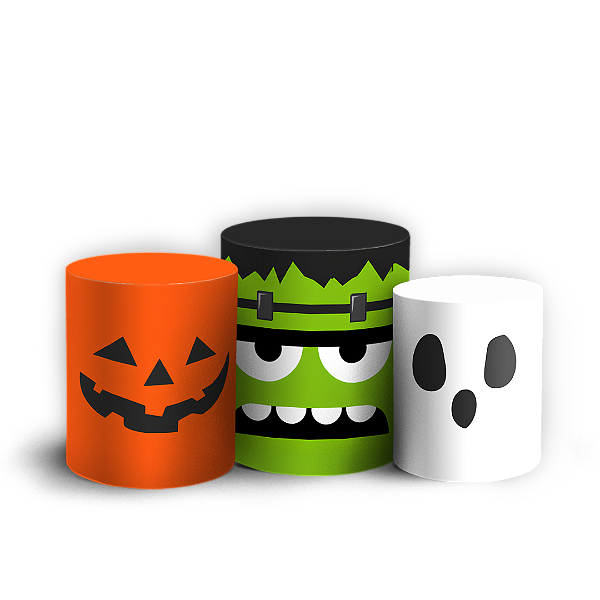 Capas Trio Cilindro Sublimado Veste Fácil - Halloween