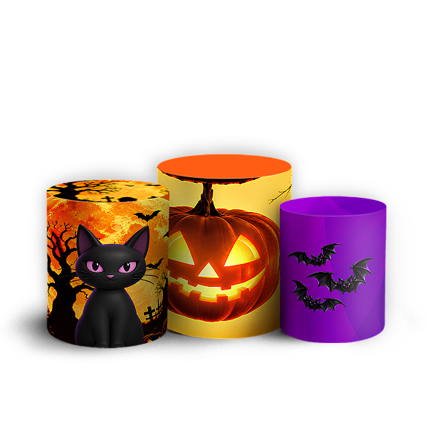 Capas Trio Cilindro Sublimado Veste Fácil - Halloween