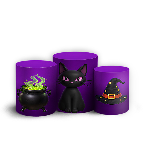 Capas Trio Cilindro Sublimado Veste Fácil - Halloween