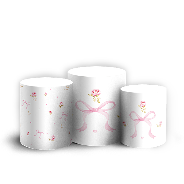 Capas Trio Cilindro Sublimado Veste Fácil - Laços e Flores
