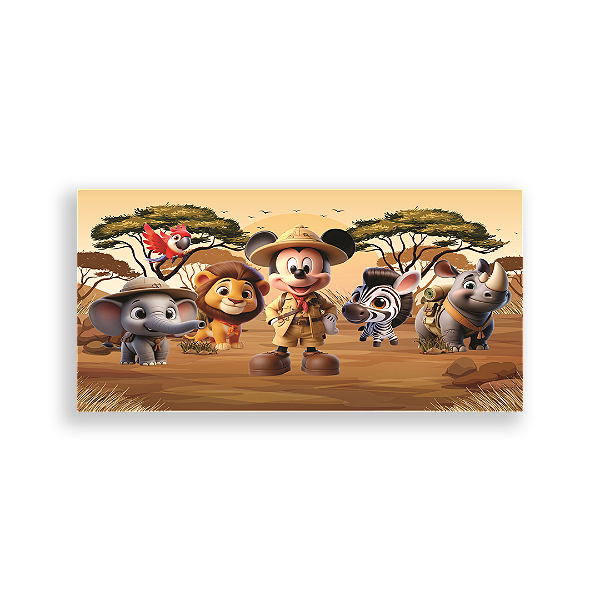 Capa Painel Retangular Sublimado - Mickey Safari