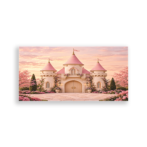 Capa Painel Retangular Sublimado - Castelo Rosa