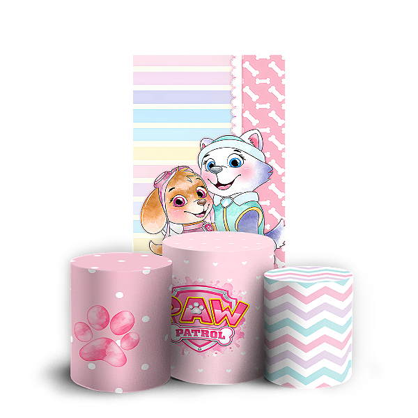Capas Faixa Lateral e Trio Cilindro Sublimado Veste Fácil - Patrulha Canina