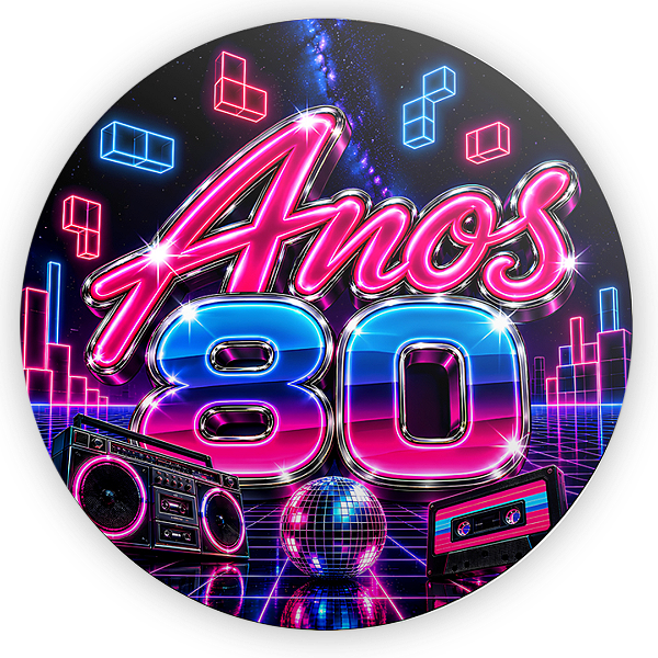 Capa Painel Redondo Sublimado - Anos 80