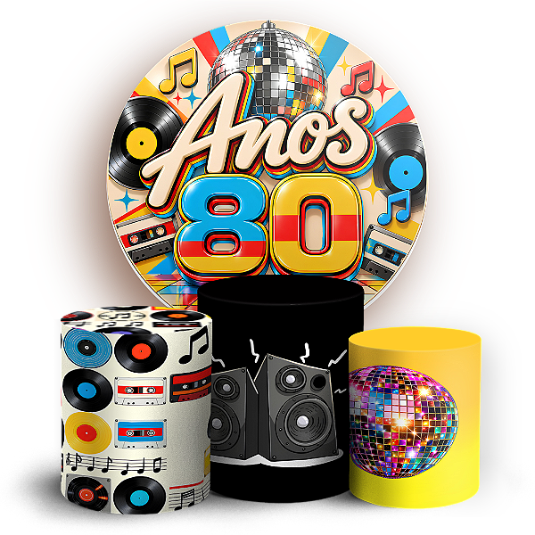 Capas Painel Redondo e Trio Cilindro Sublimado - Anos 80