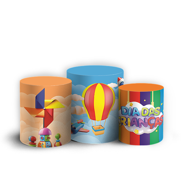 Capas Trio Cilindro Sublimado Veste Fácil - Dia das Crianças