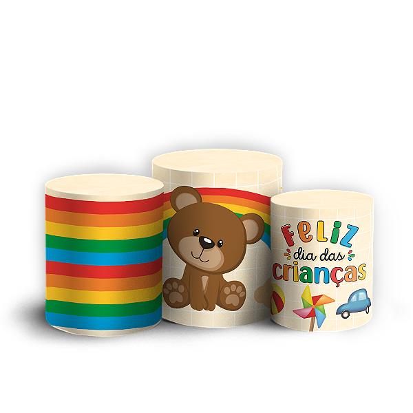 Capas Trio Cilindro Sublimado Veste Fácil - Dia das Crianças