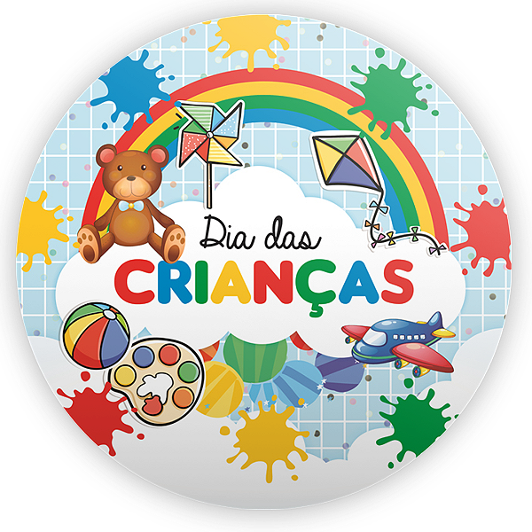 Capa Painel Redondo Sublimado - Dia das Crianças