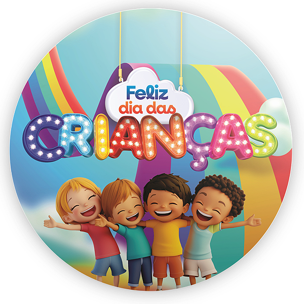 Capa Painel Redondo Sublimado - Dia das Crianças