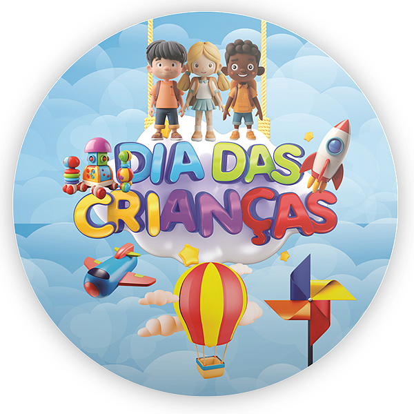 Capa Painel Redondo Sublimado - Dia das Crianças