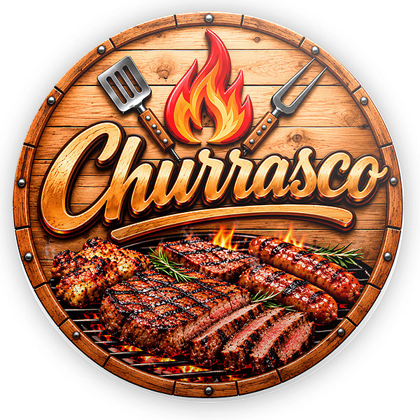 Capa Painel Redondo Sublimado - Churrasco