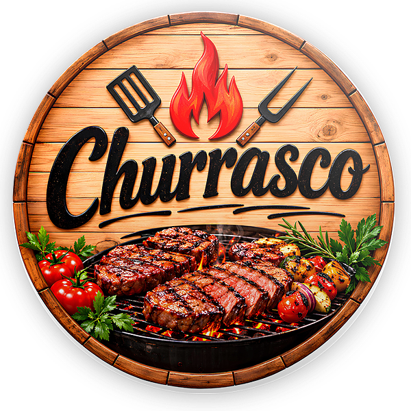 Capa Painel Redondo Sublimado - Churrasco