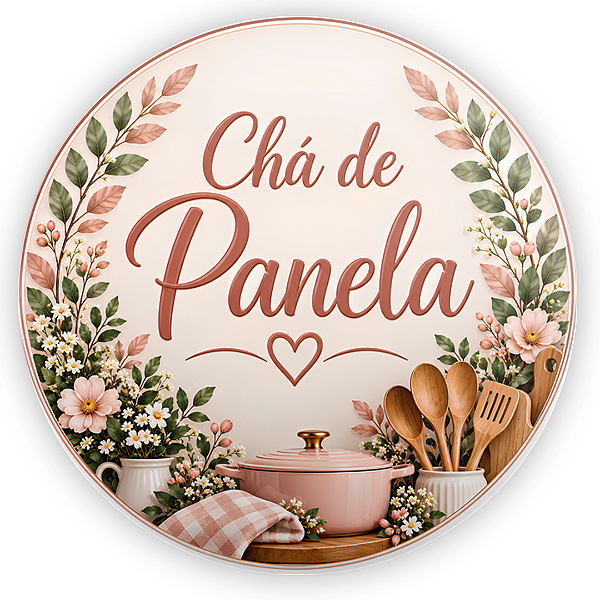 Capa Painel Redondo Sublimado - Chá de Panela