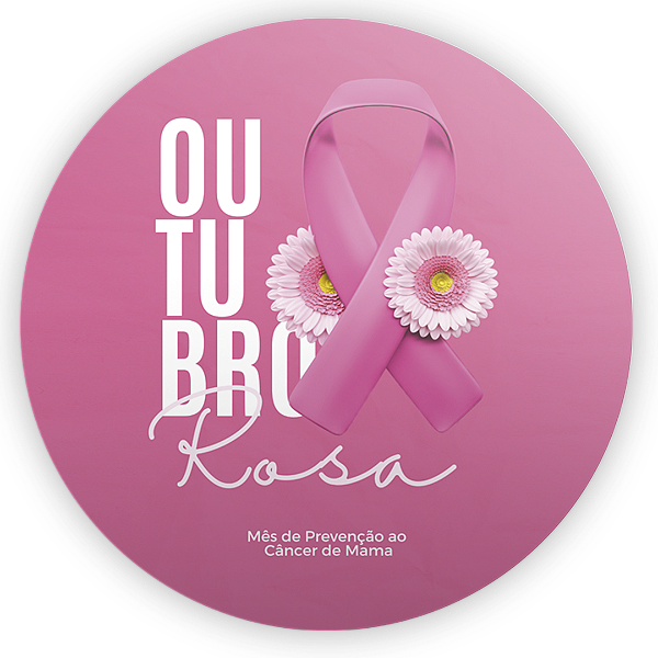 Capa Painel Redondo Sublimado - Outubro Rosa