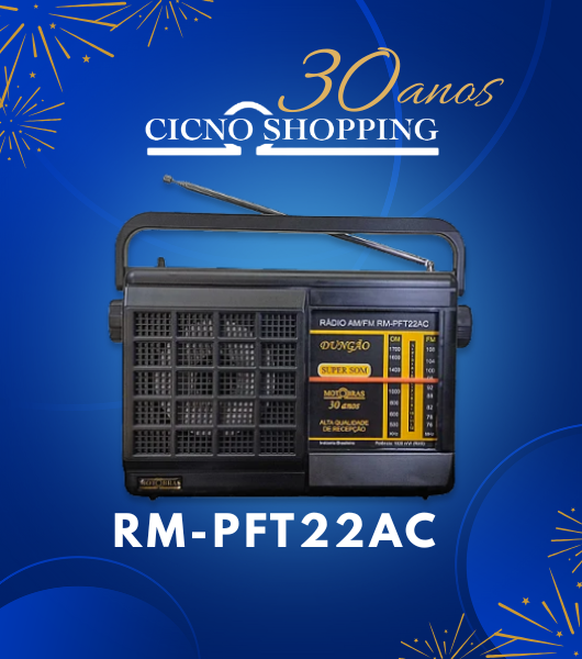 RM-PFT22AC-RÁDIO PORTÁTIL 2 FAIXAS-FM/AM