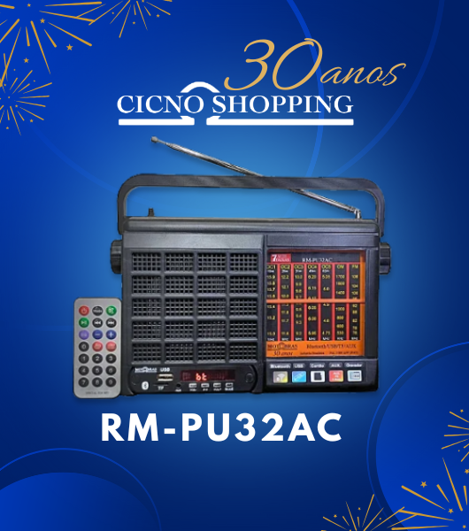 RM-PU32AC-Rádio Portátil 7 Faixas com entrada USB e SD card (Memory card)
