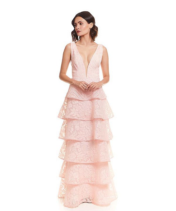 vestido de renascença longo