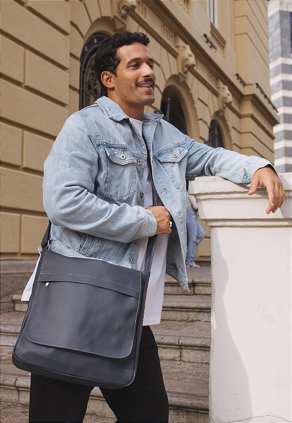Bolsa Pasta Transversal Masculina Feminina Azul L045