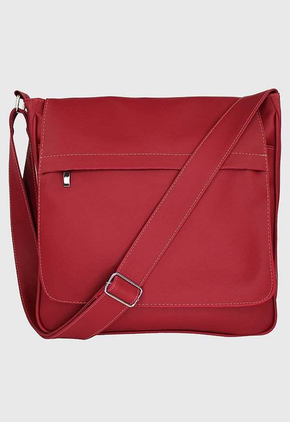 Bolsa Pasta Transversal Masculina Feminina Vermelha L045