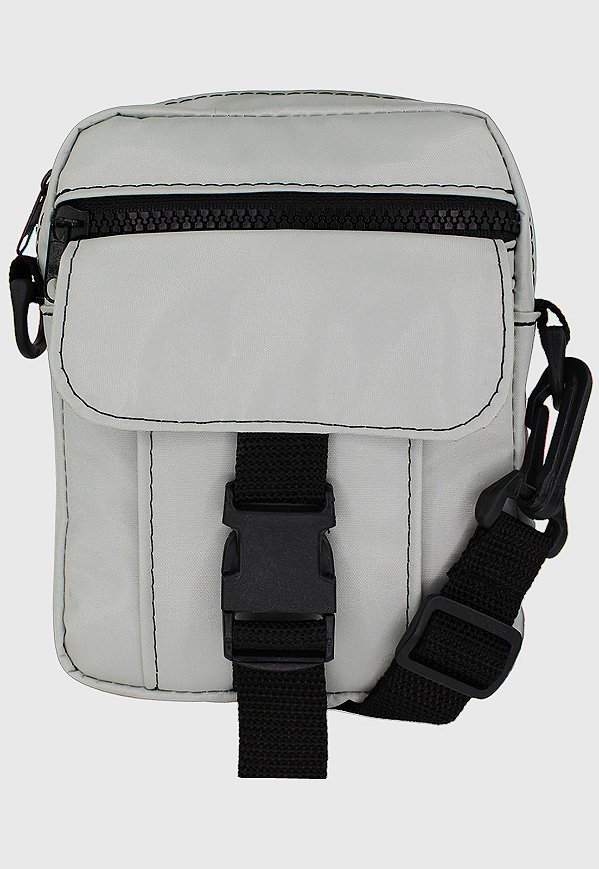 Shoulder Bag Bolsa Transversal Pequena de Nylon Cinza LE07