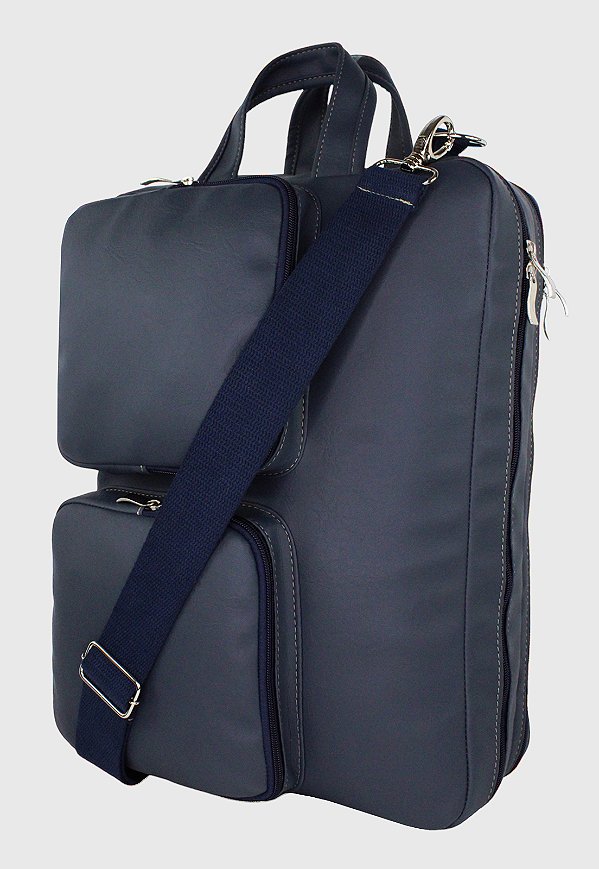 Bolsa Mochila Pasta Transversal Executiva Material Sintético Azul LE10