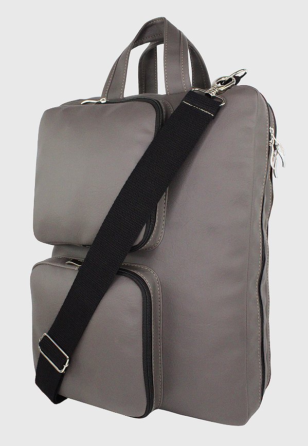 Bolsa Mochila Pasta Transversal Executiva Material Sintético Cinza LE10