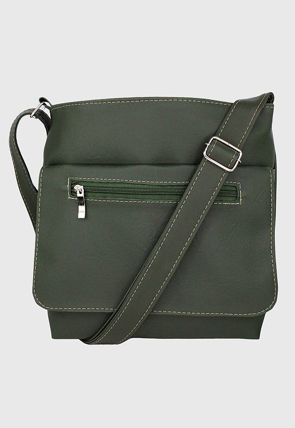 Bolsa Transversal Básica Material Sintético Verde L007