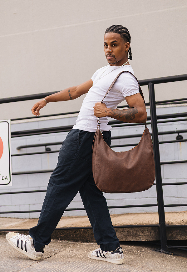 Hobo Bag Bolsa Transversal Tamanho Grande Casual Caramelo LE11