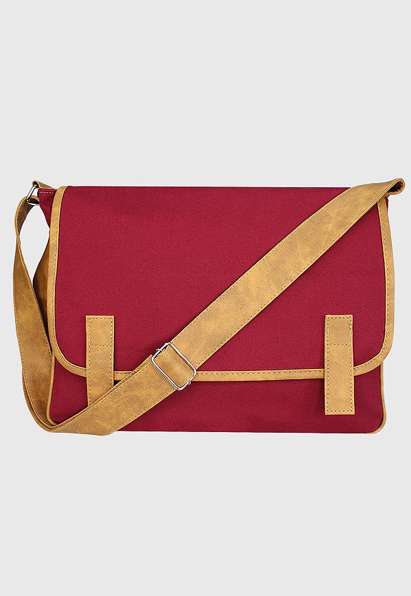 Pasta Carteiro Transversal de Lona Bordô L070